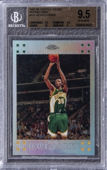 2007-08 Topps Chrome Refractors #131 Kevin Durant Rookie Card (#0340/1499) - BGS GEM MINT 9.5